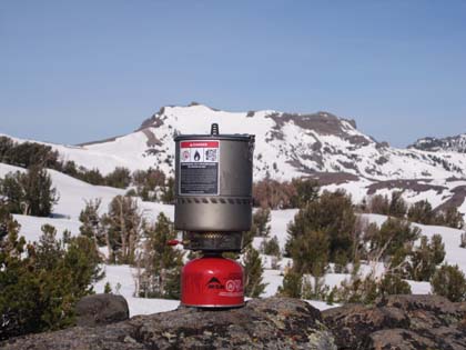 MSR Reactor in Spring Snow field test, Round Top Lake