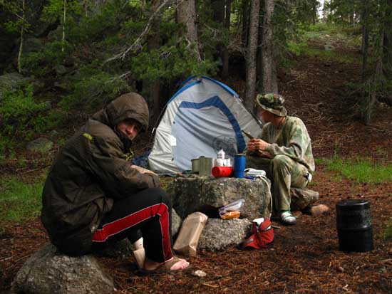 Safe in camp near the Silver King with Dave and Bubba.